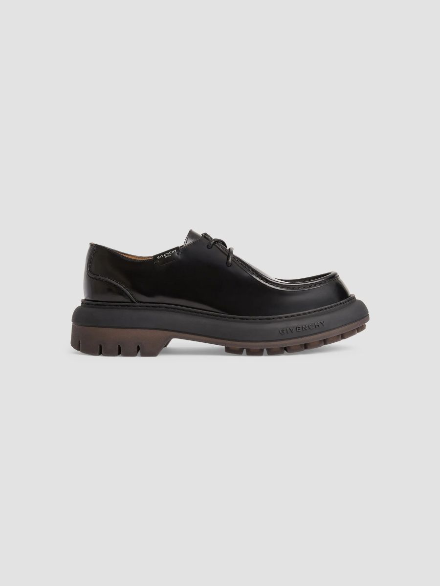 Givenchy Men's Cargo Derbies in Brushed Leather - Black - Size 8