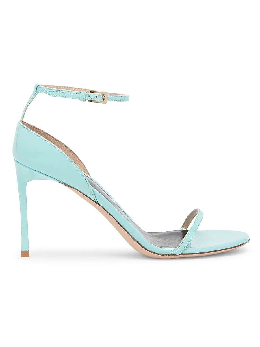 Women's 105MM Patent Leather Sandals - Aqua - Size 9