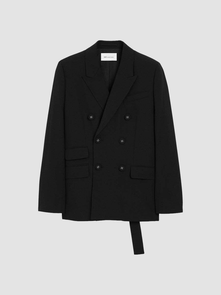 AMI Paris Women's Double Breasted Boxy Blazer - Black - Size 12