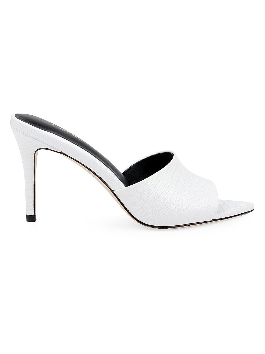 Women's Lolita 85MM Mule Sandals - Ivory Lizard - Size 8.5