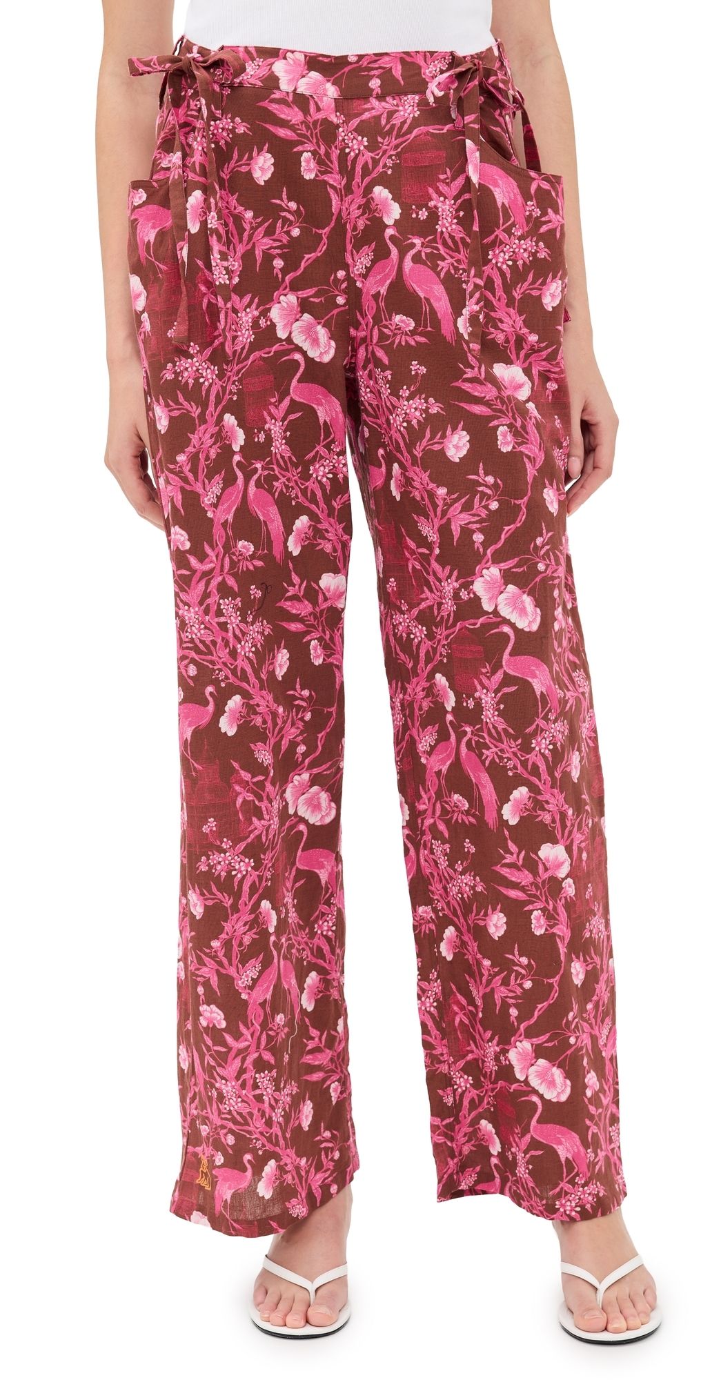 Coniglio Palm Beach Move and Groove Snap Pants Cranes Pink Teakwood 1