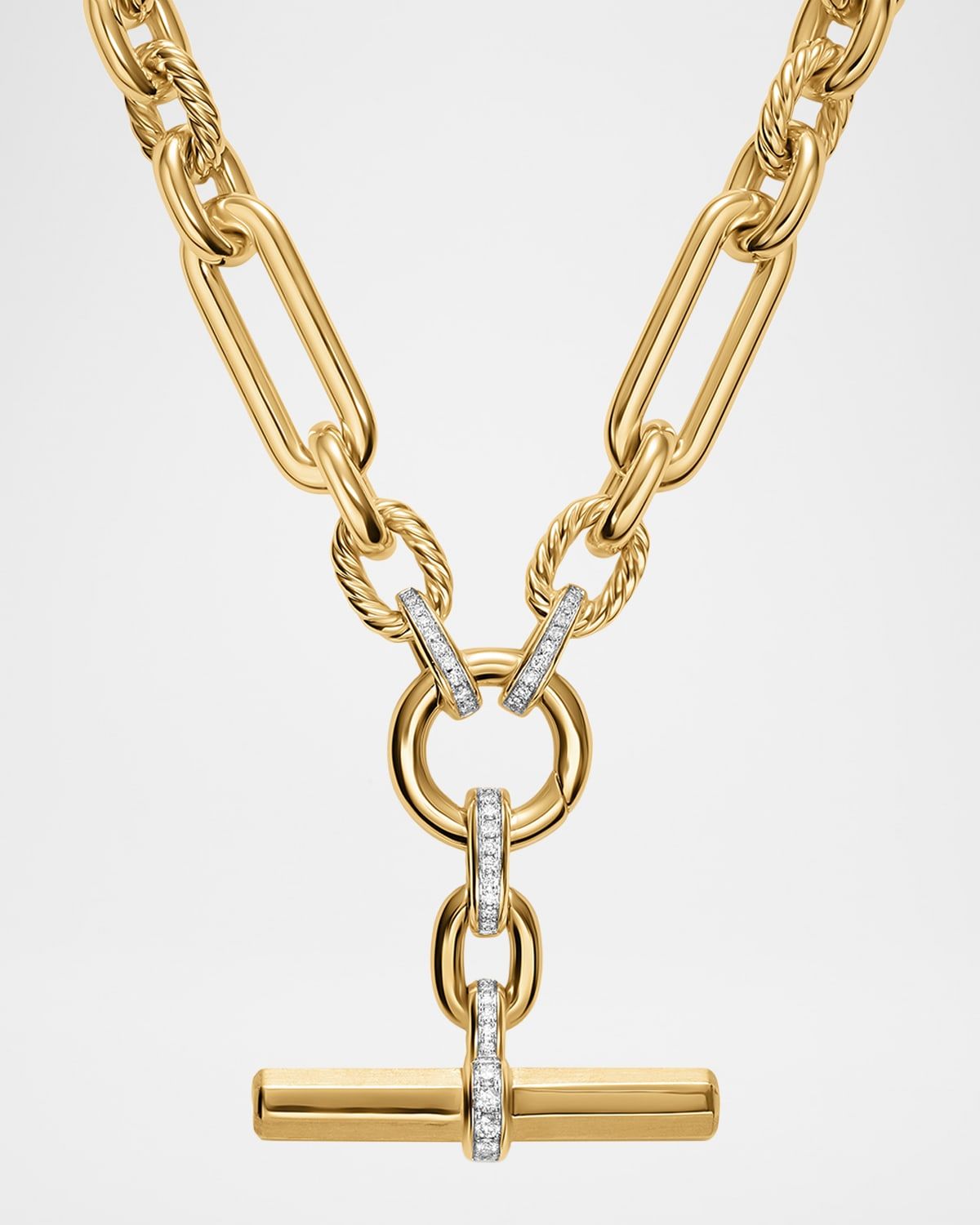 Lexington Chain Necklace with Diamonds in 18K Gold, 9.8mm, 18"L