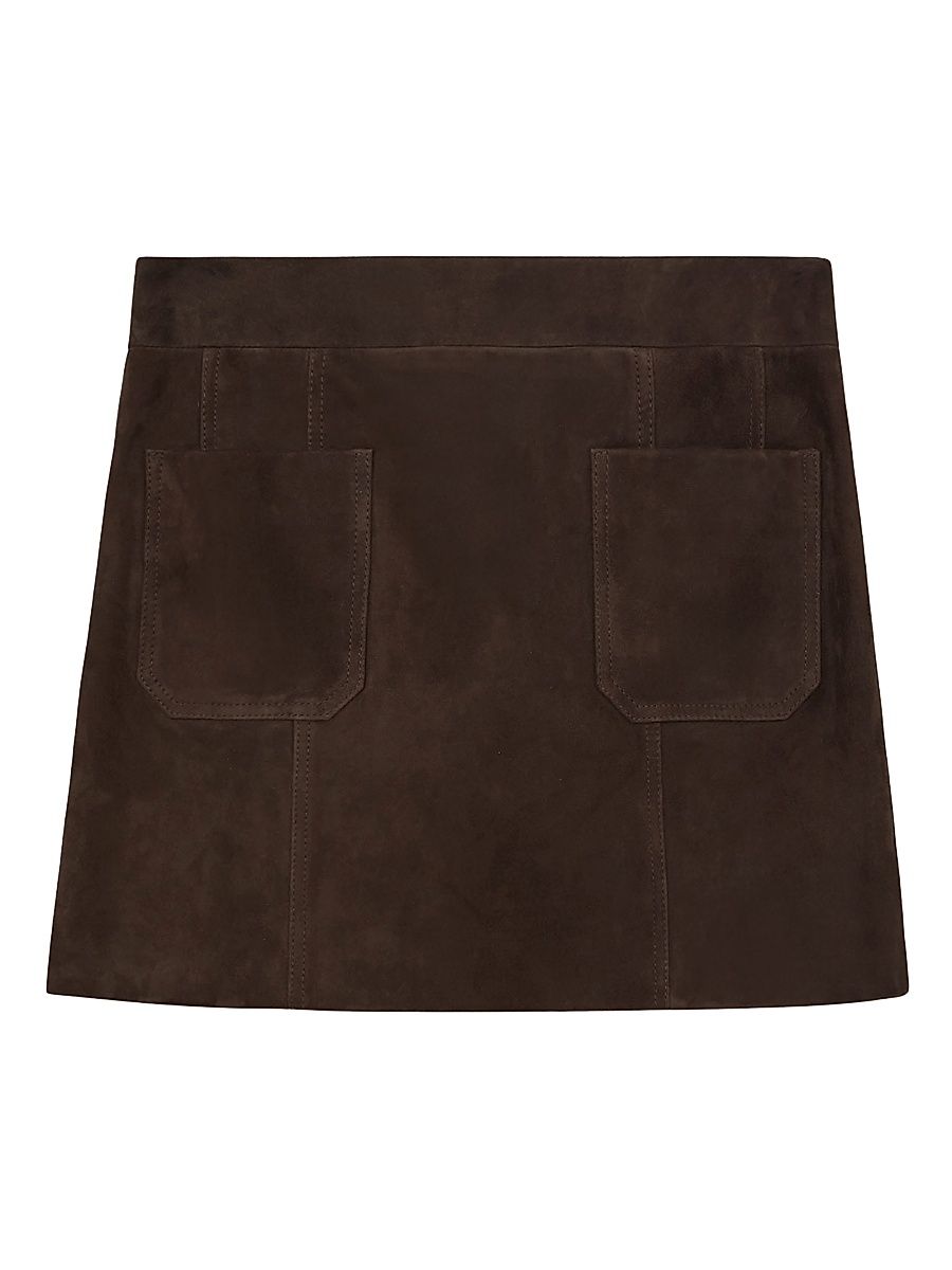 Women's Vida Suede Miniskirt - Chocolate Brown - Size 14
