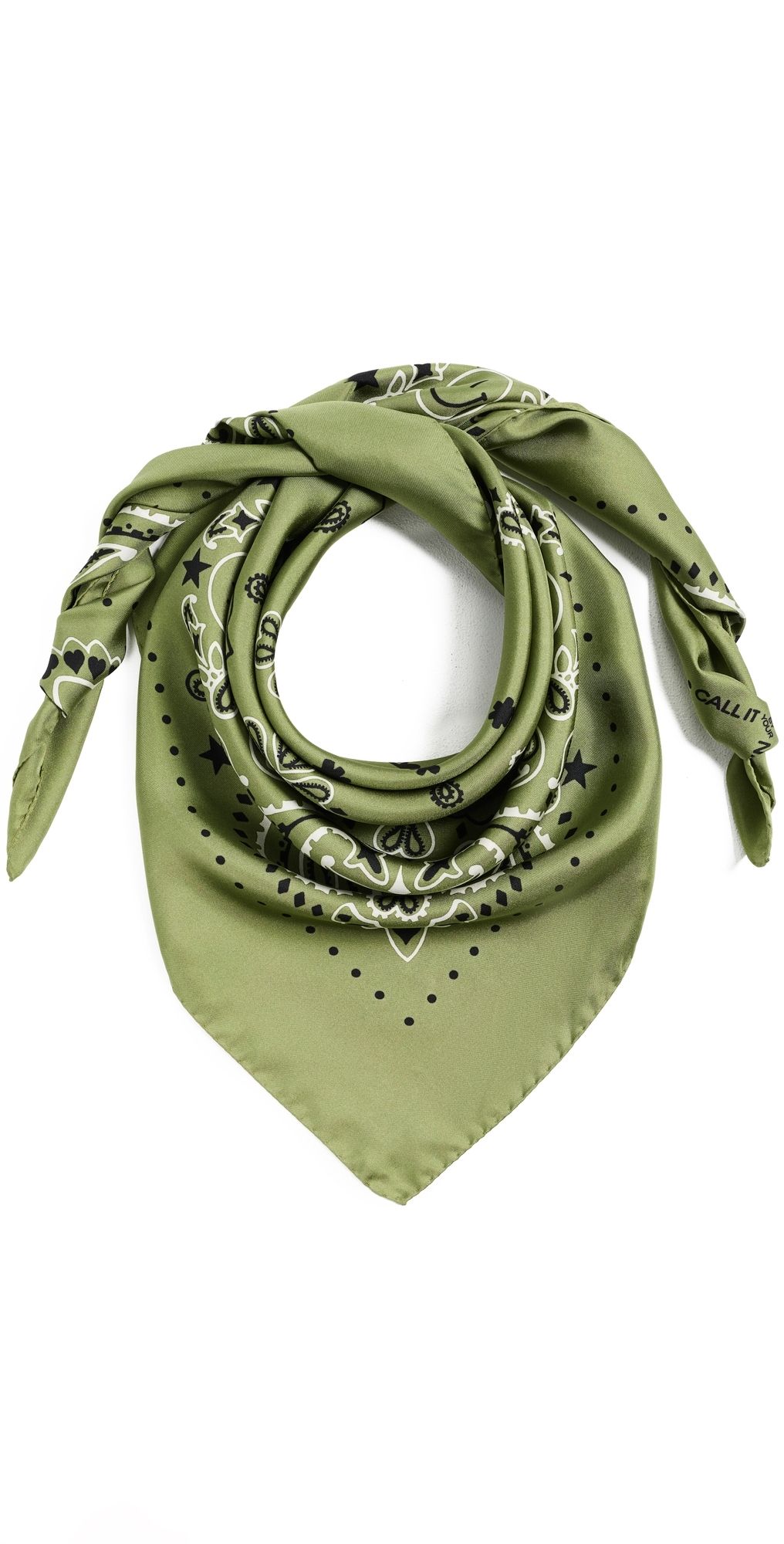 Call It By Your Name Silk Bandana Large Kaki One Size