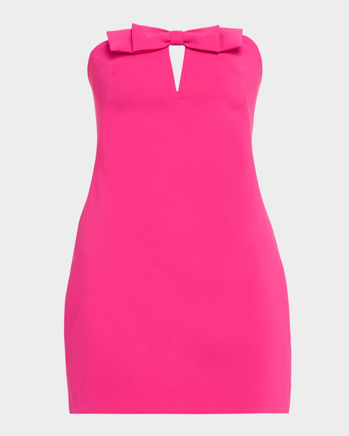 Strapless Cutout Bow-Front Crepe Mini Dress