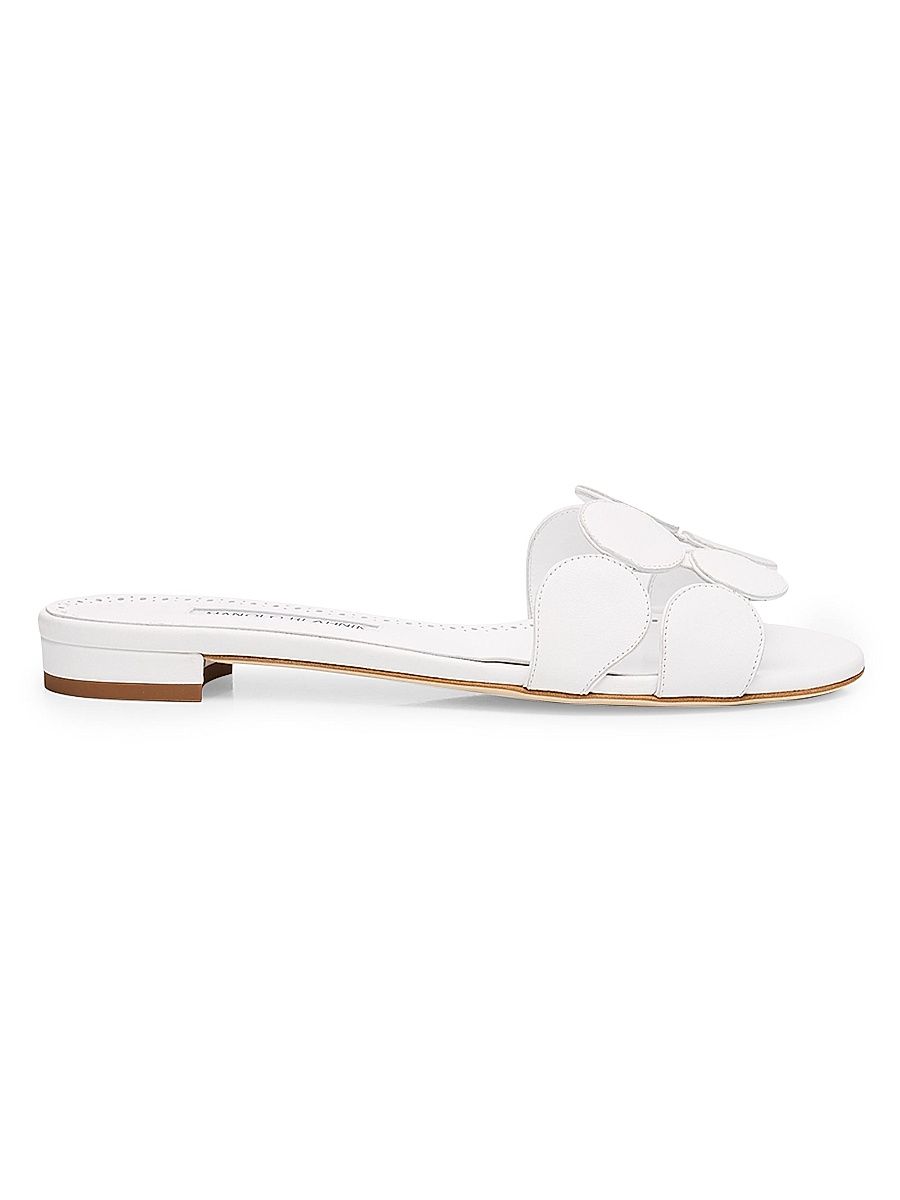 Women's Haribal Nappa Leather Flats - White - Size 7