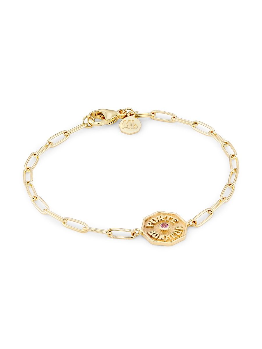 Women's Je Porte Bonheur 14K Yellow Gold & Pink Sapphire Bracelet - Pink Sapphire