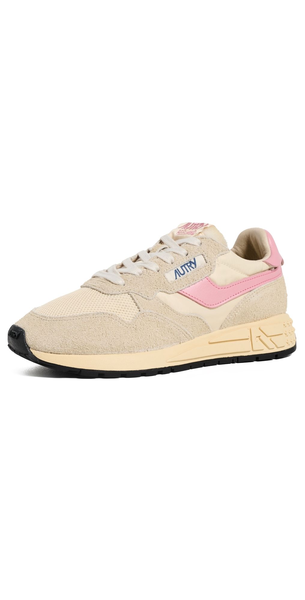 Autry Reelwind Low Suede Sneakers Ecru/Geranium Pink 39