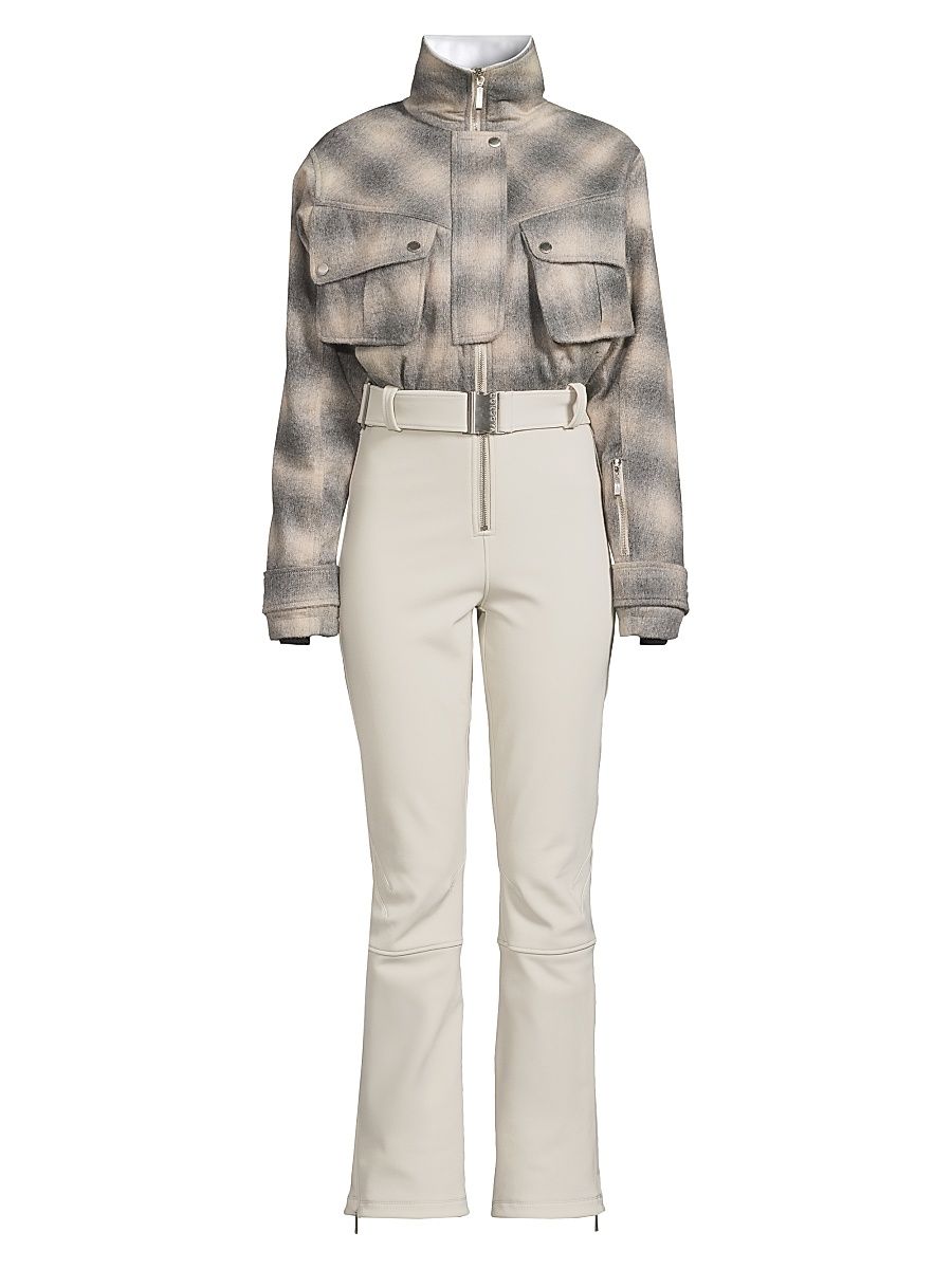 Women's Telluride Ski Suit - Plaid Smoke Stone - Size Large