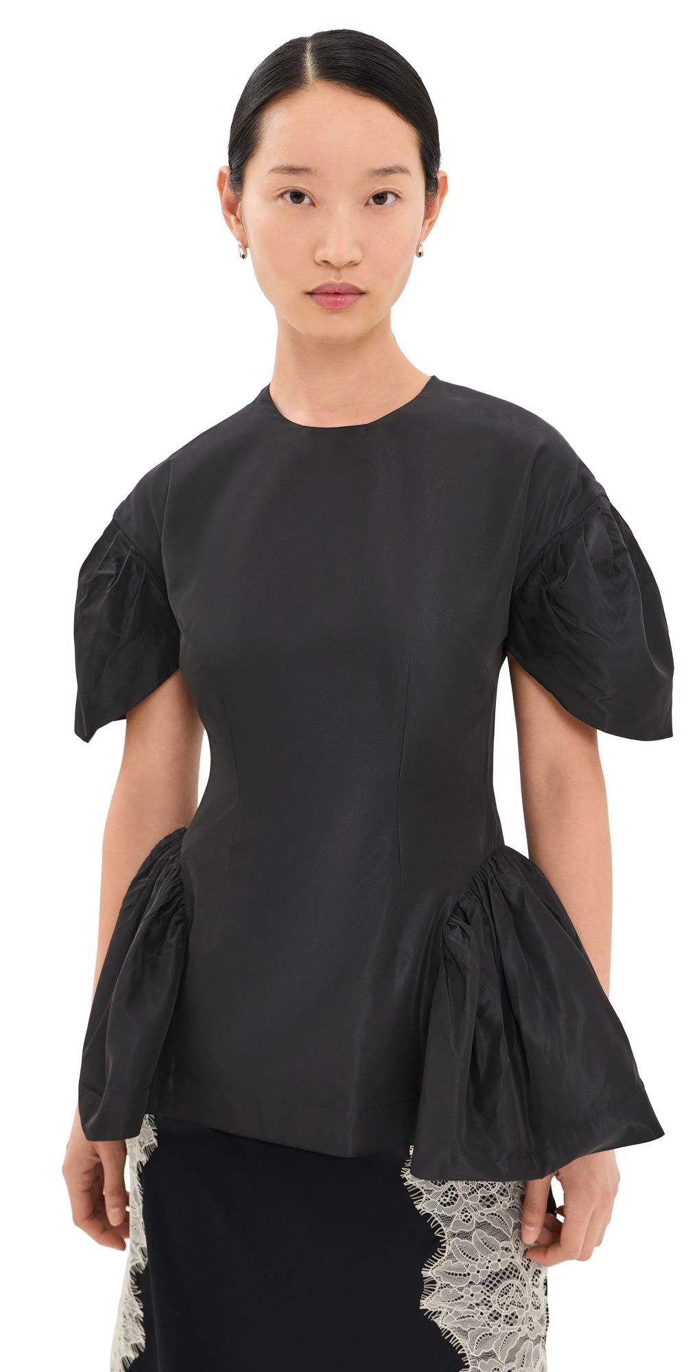 Simone Rocha Sculpted Peplum Top Black 10