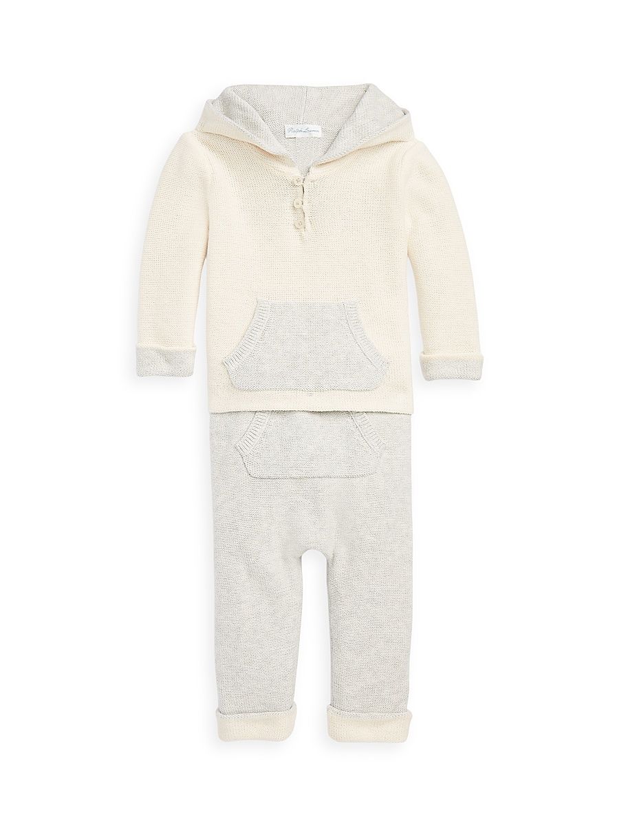 Baby's Knit Organic Cotton Set - Quartz Heather - Size 9 Months