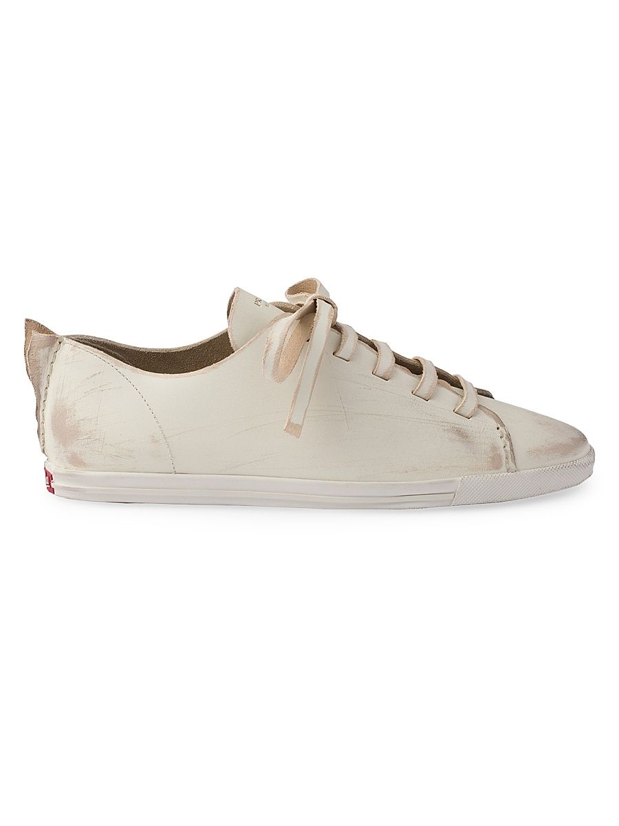 Women's Leather Sneakers - Beige Khaki - Size 11