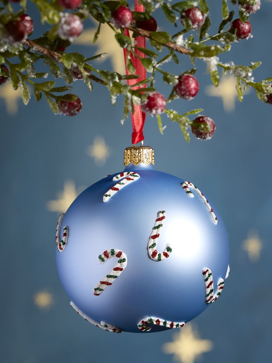 Candy Cane Lane Glass Ornament