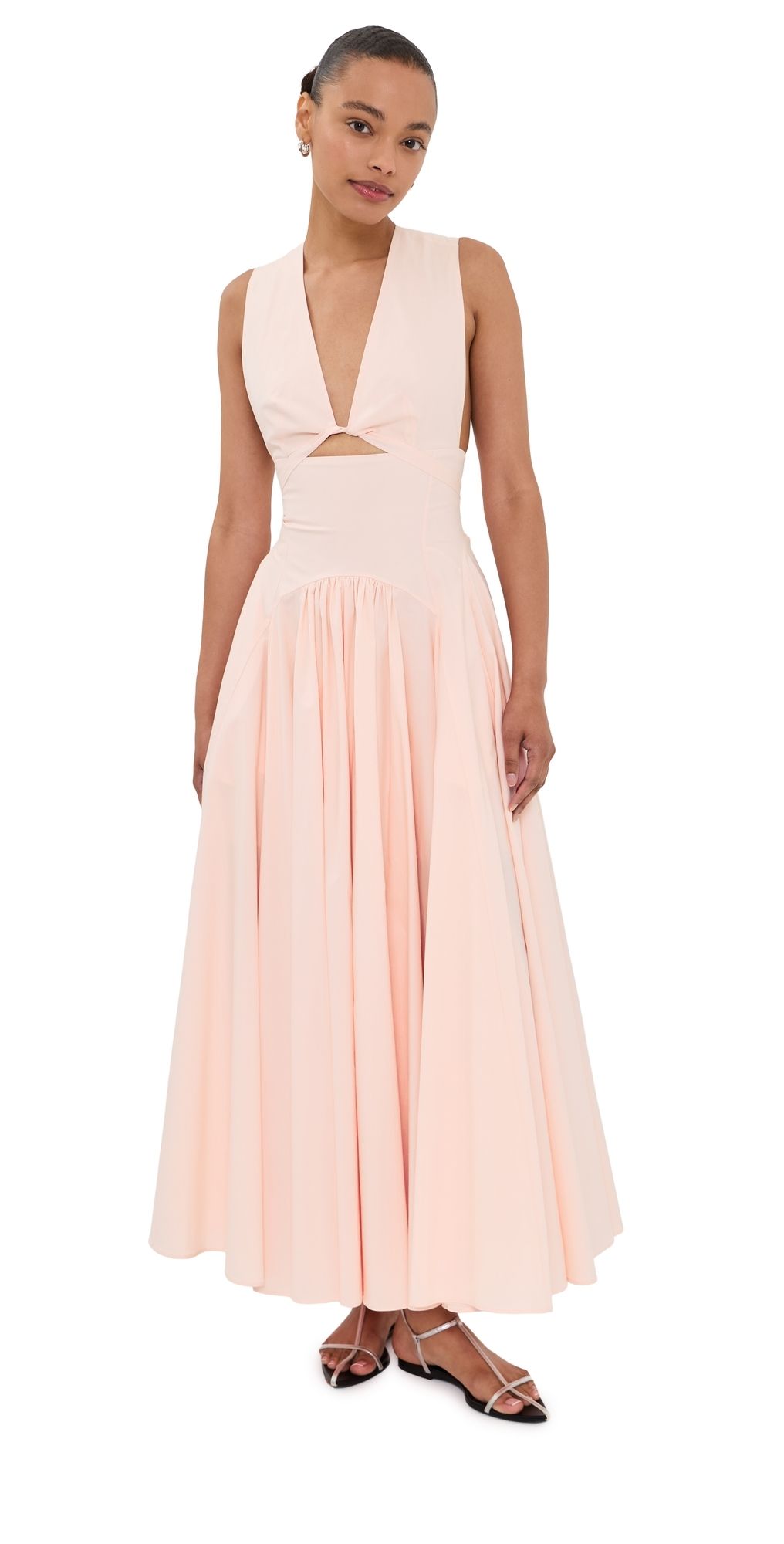 Another Tomorrow Cutout Circle Dress Quartz 46
