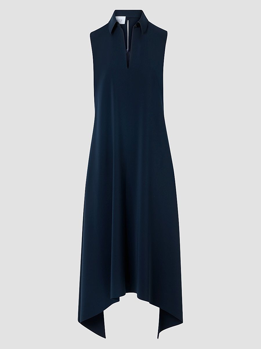 Women's Signature Lasercut Crêpe Midi Dress - Navy - Size 2