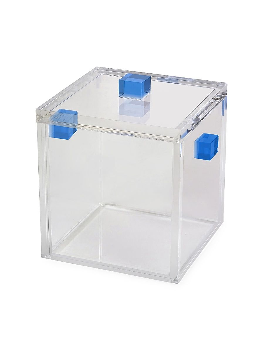 Lucite Clear Ice Bucket - Clear Blue