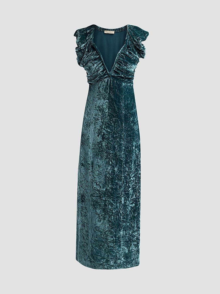 Women's Astra Crushed Velvet Column Maxi Dress - Jadeite - Size 00