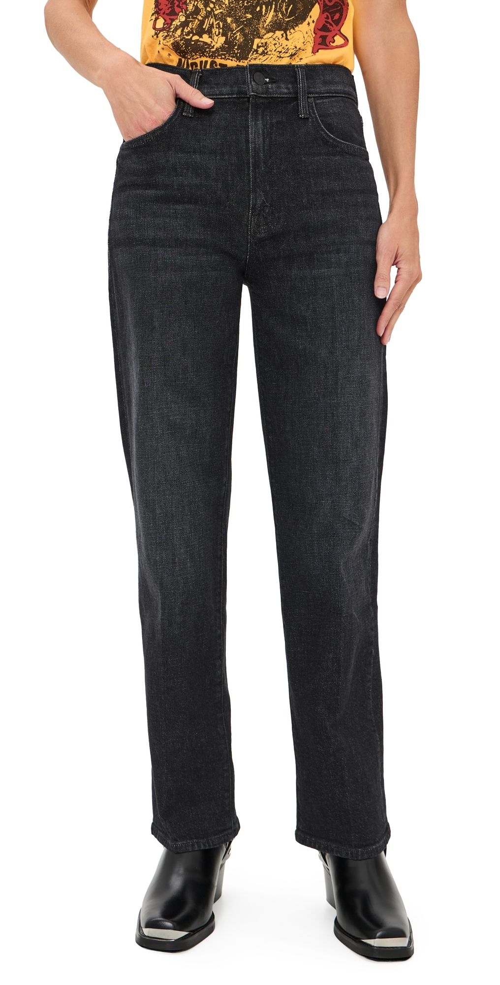 MOTHER Petite Lil Rambler Zip Sneak Jeans Riding The Milkyway 24