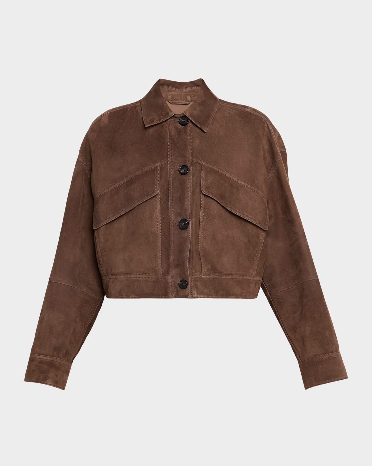 Couture Suede Crop Shirt Jacket