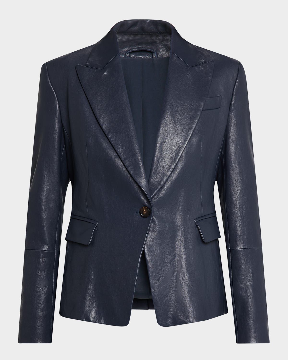 Natural Washed Leather Blazer