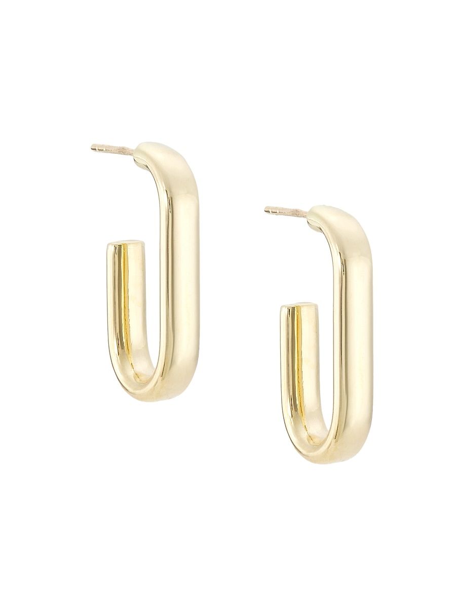 Women's 14K Yellow Gold Oval Hoop Earrings