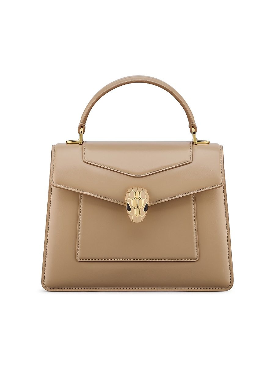 Women's Serpenti Forever Leather Top Handle Bag - Travertine