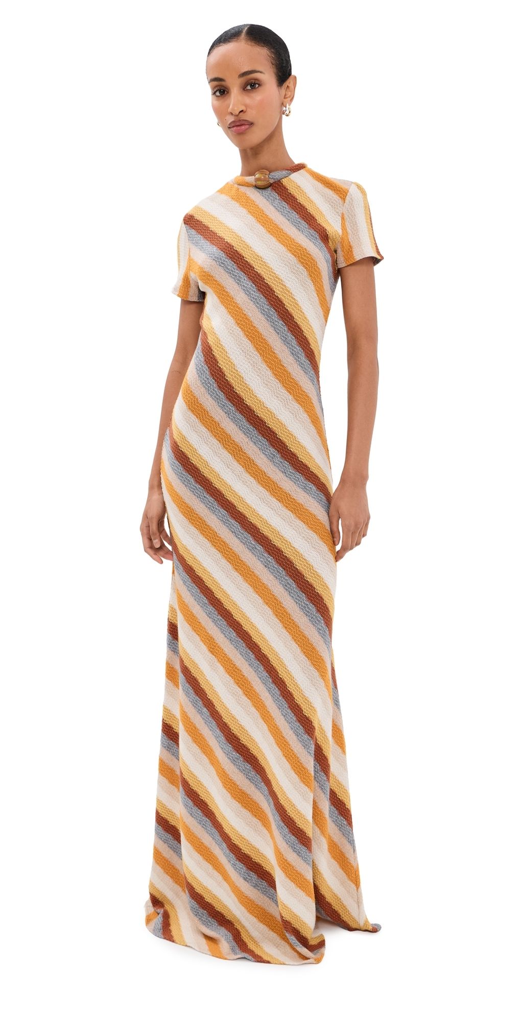 Silvia Tcherassi Allie Maxi Dress Multi Color Stripes M