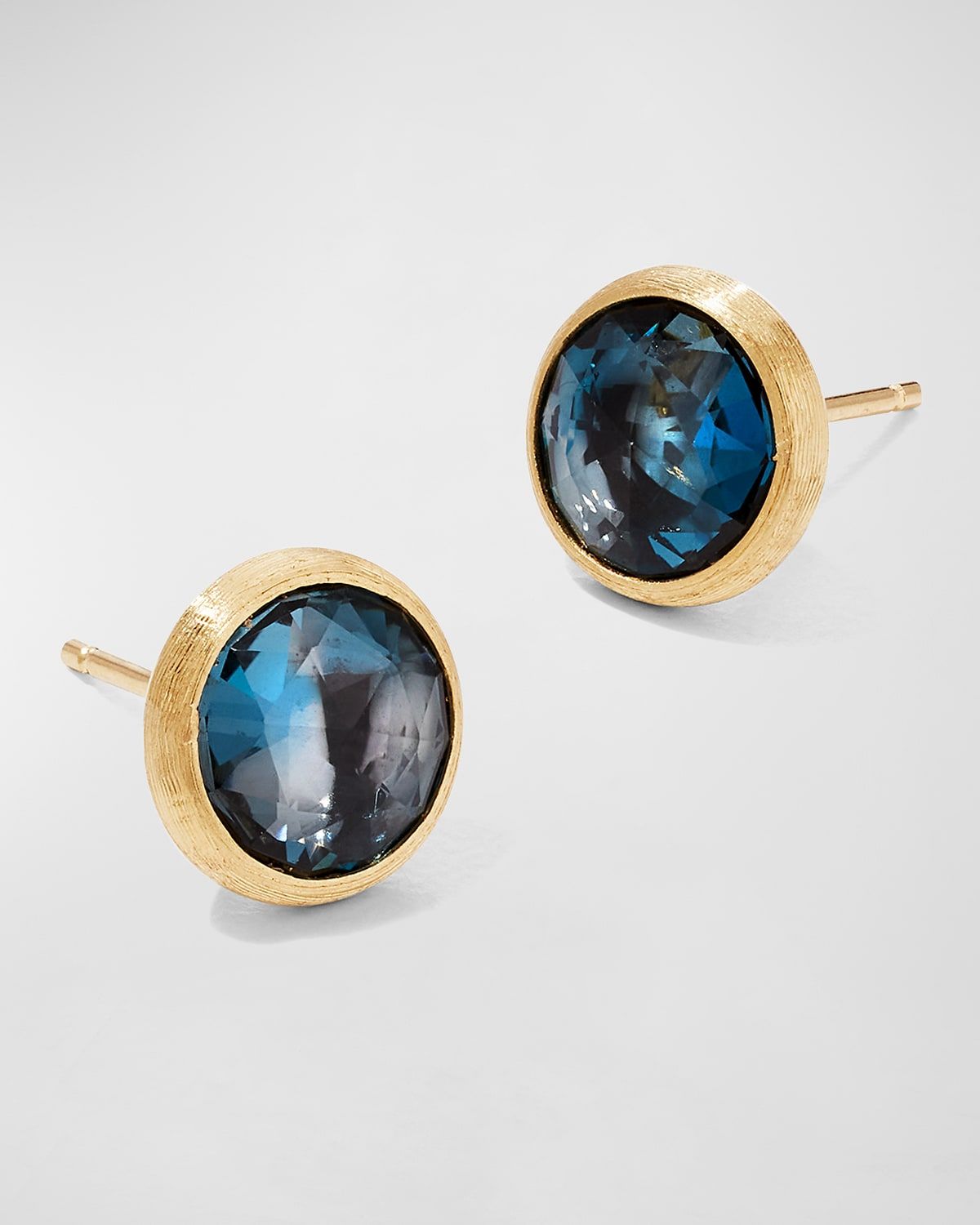 Jaipur 18K Blue Topaz Stud Earrings