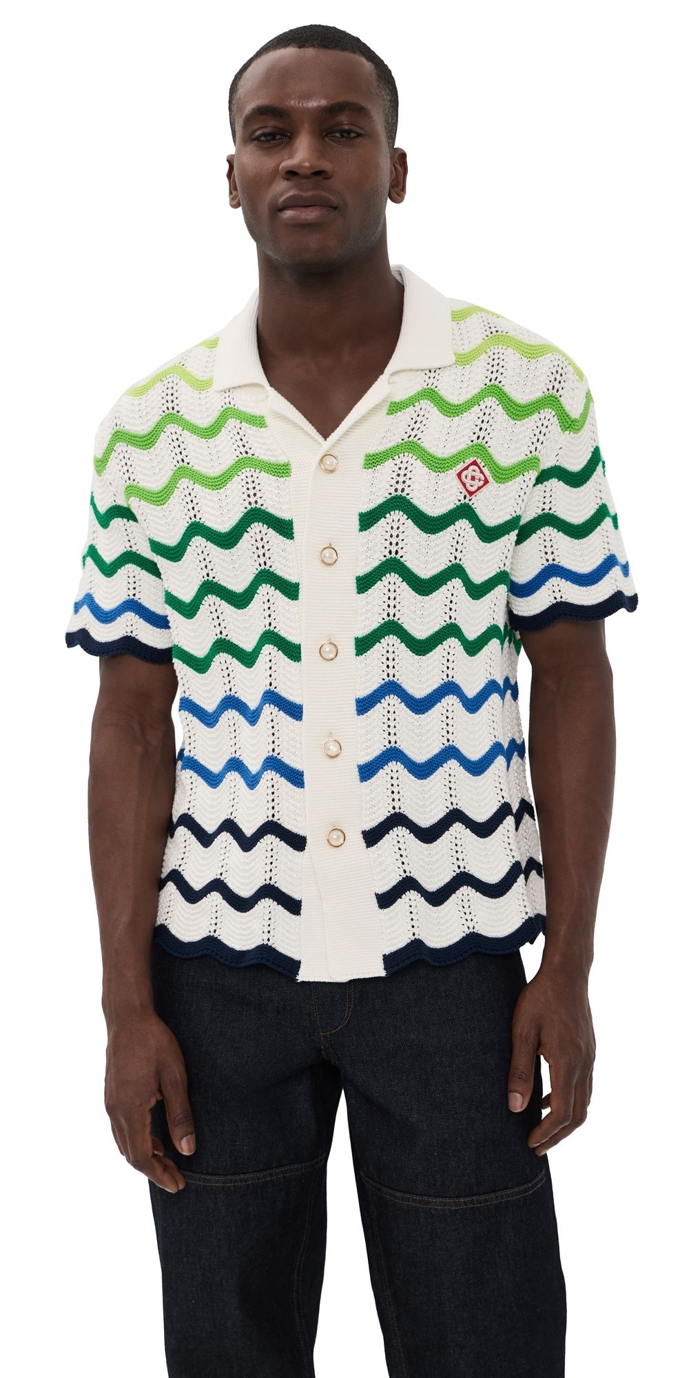 Casablanca Wave Knit Shirt Multi M