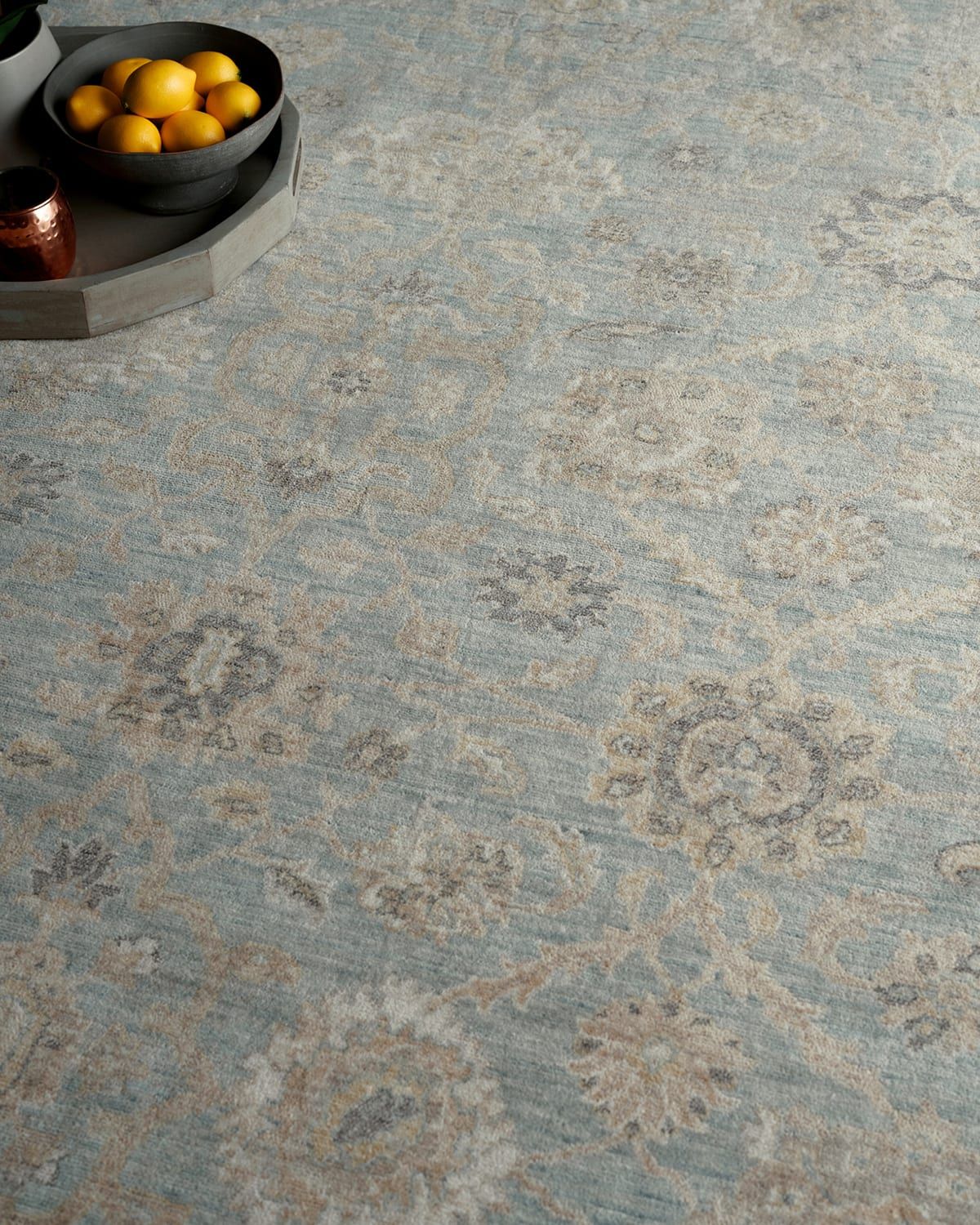 Artisan Power-Loomed Light Blue Rug