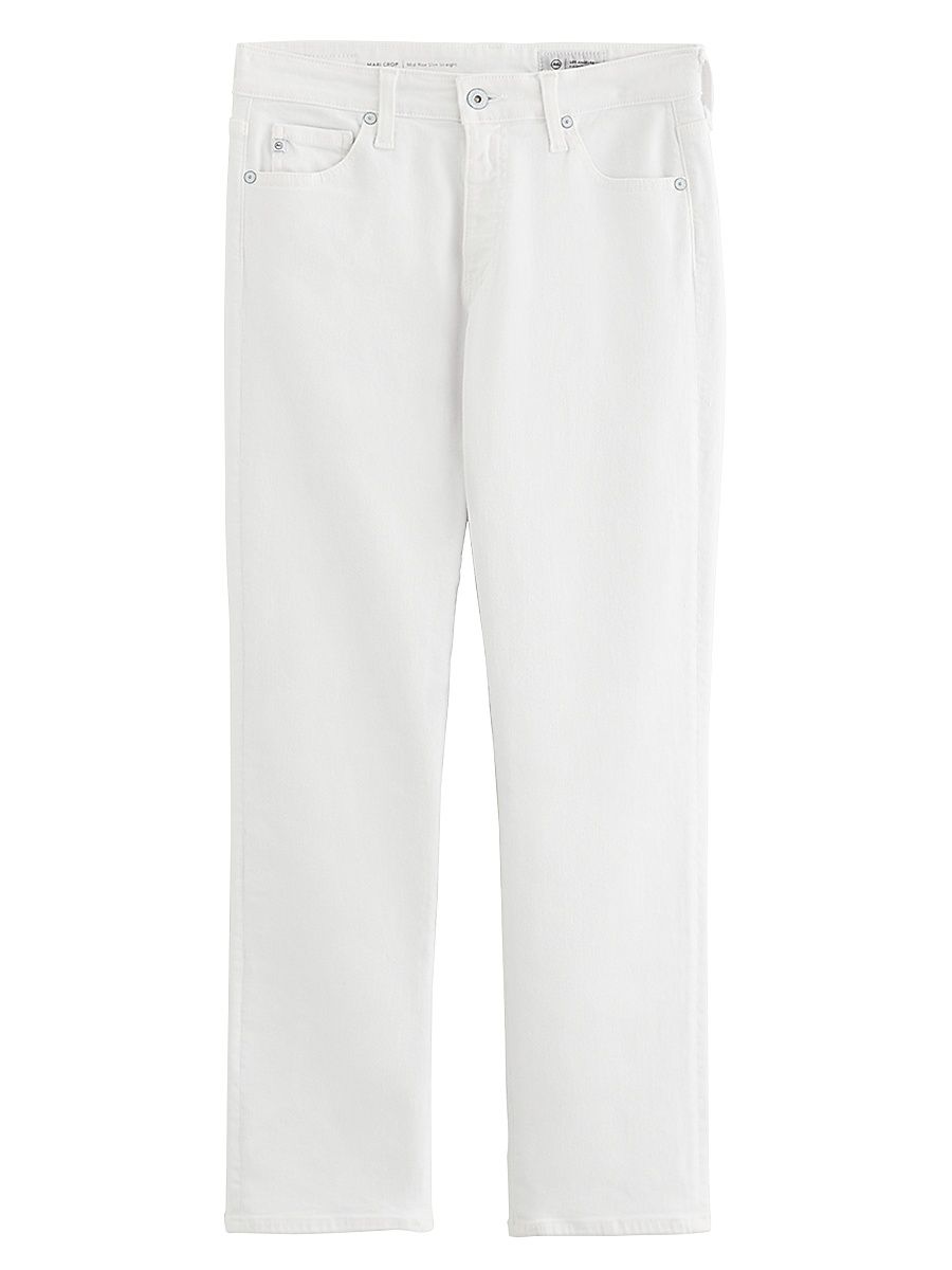 Women's Mari High-Rise Slim-Straight Crop Jeans - White - Size 32