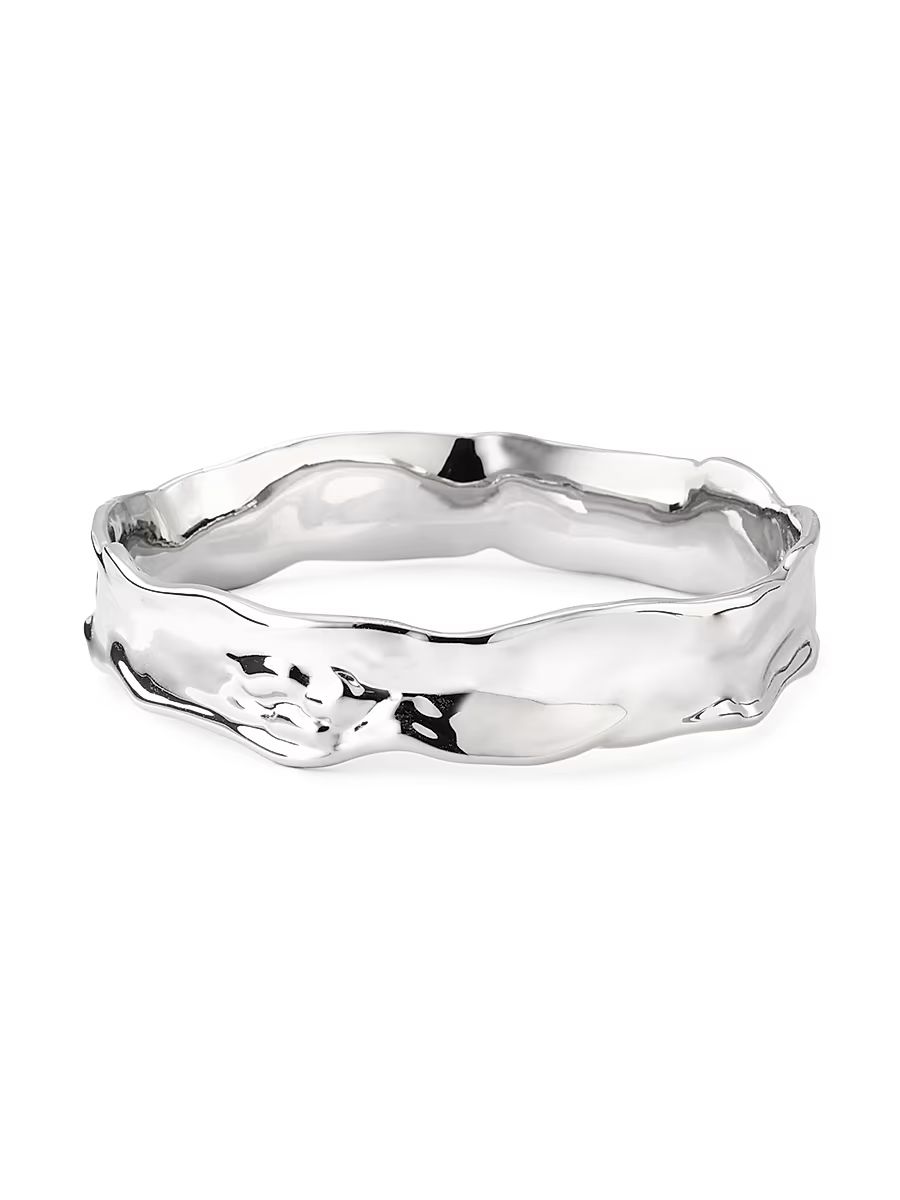 Alexis Bittar Women's Brut Strap 14K-Gold-Plated Bangle - Silver - Size Large