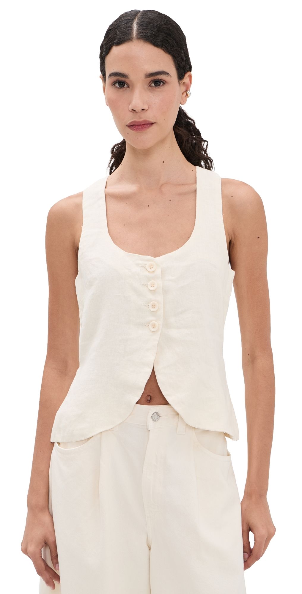 DL1961 Mona Vest Crema Linen (Linen) S