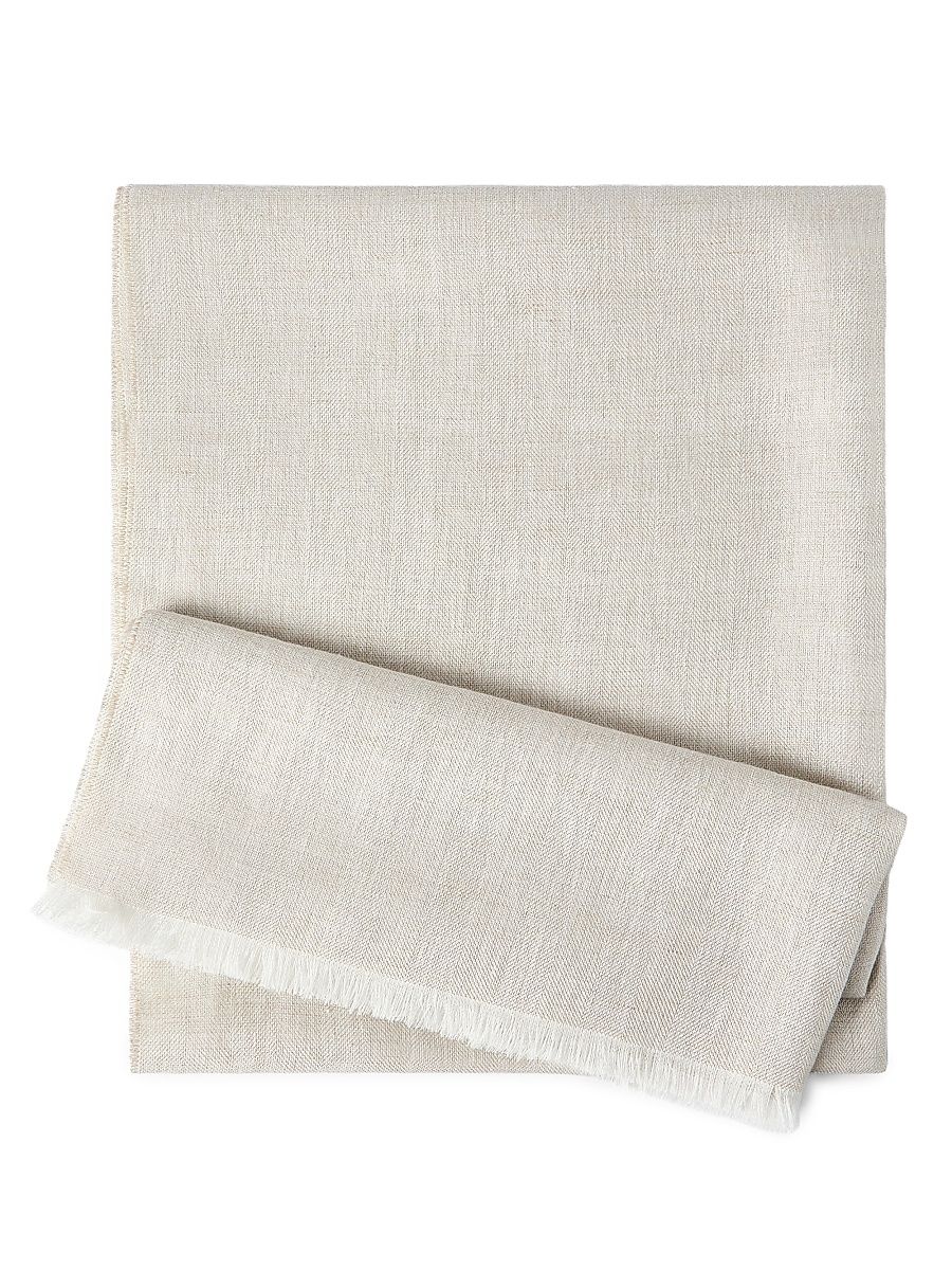 Women's Sparkling Linen Scarf - Beige