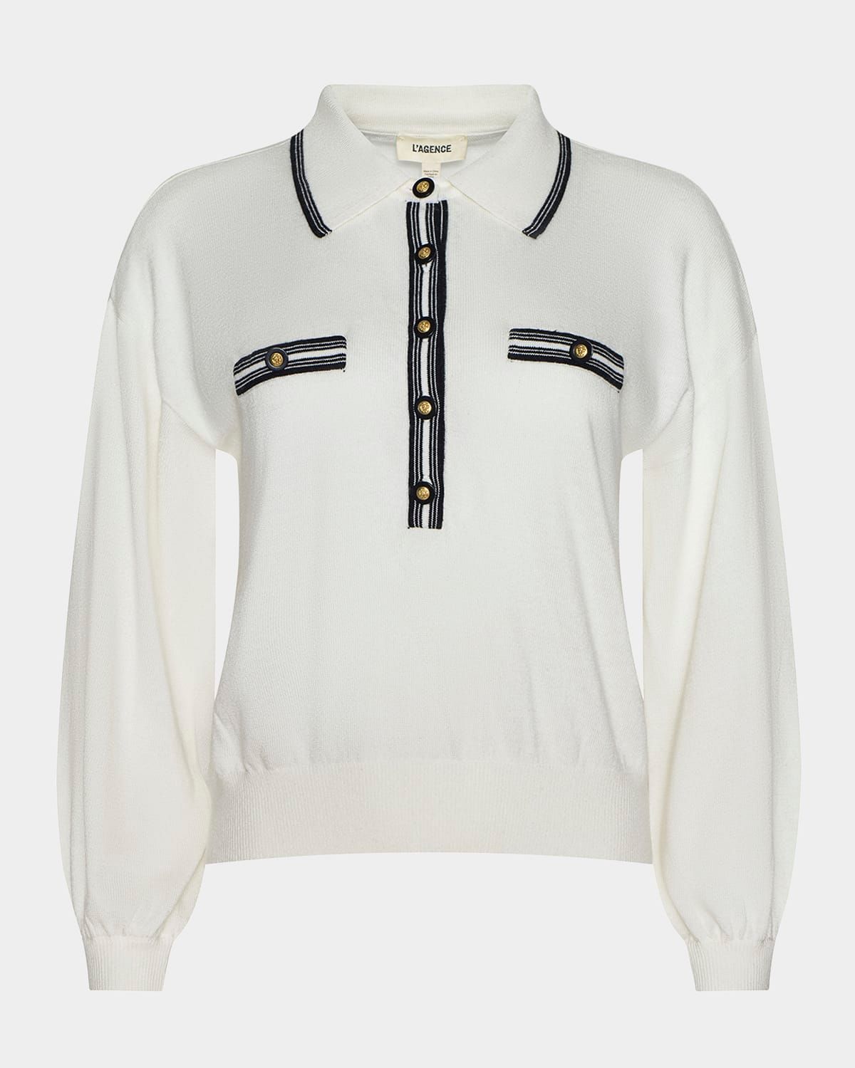 Malaki Cropped Polo Sweater