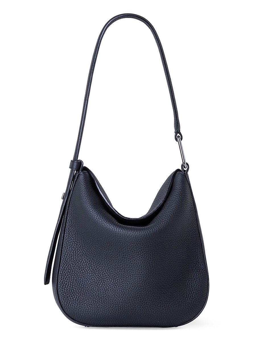Women's Little Anna Leather Hobo Bag - Black