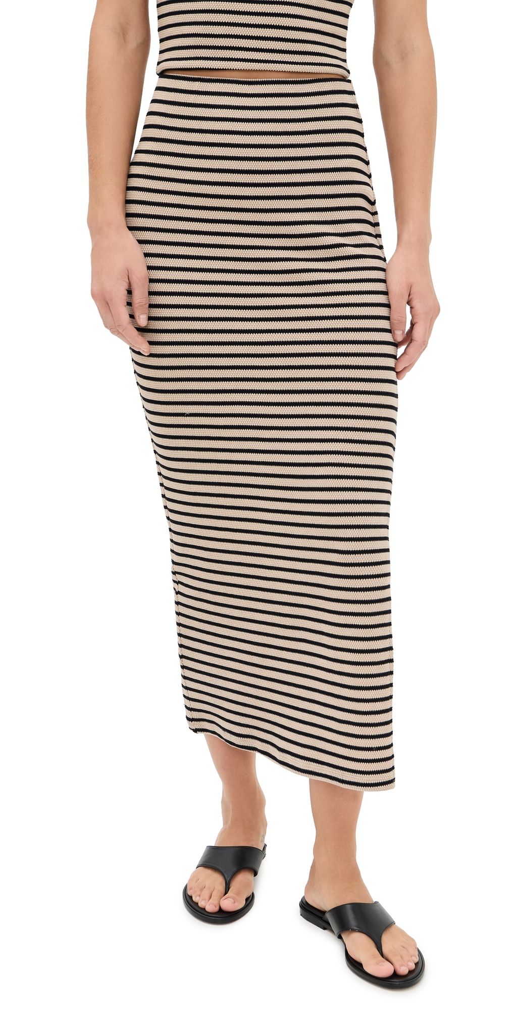 Z Supply Ainslie Striped Skirt Putty L