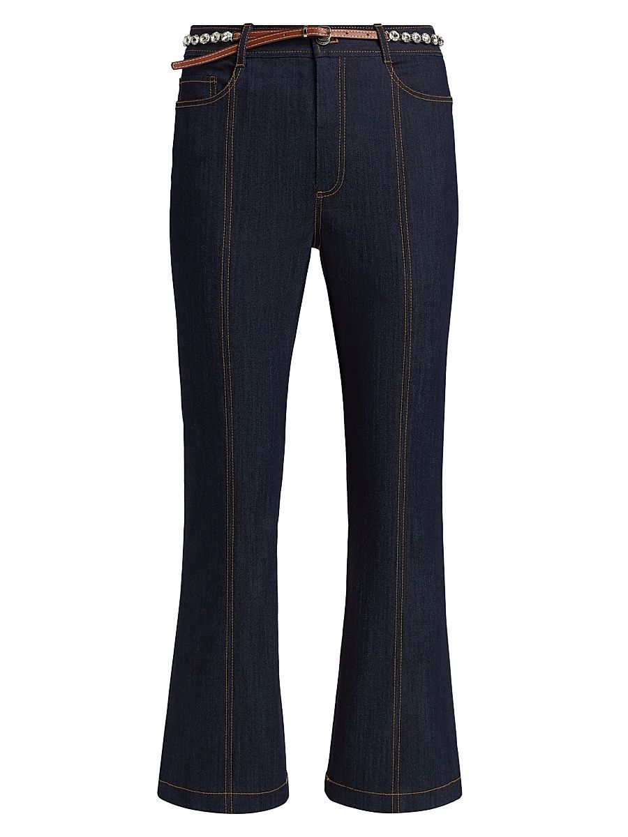 Women's Shannon Rhinestone Belt Pants - Indigo - Size 0