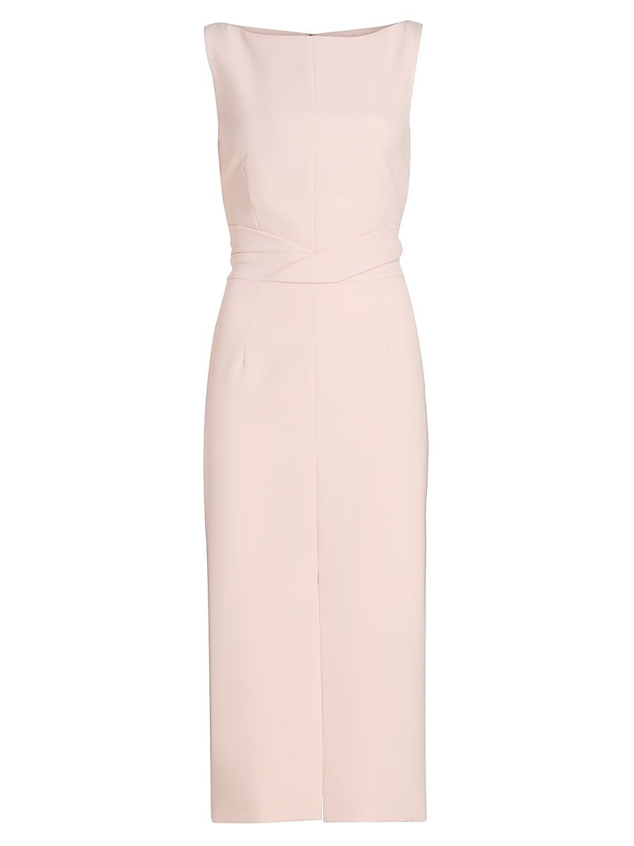 Women's Stretch Crepe Boatneck Sheath Dress - Petal Pink - Size 6