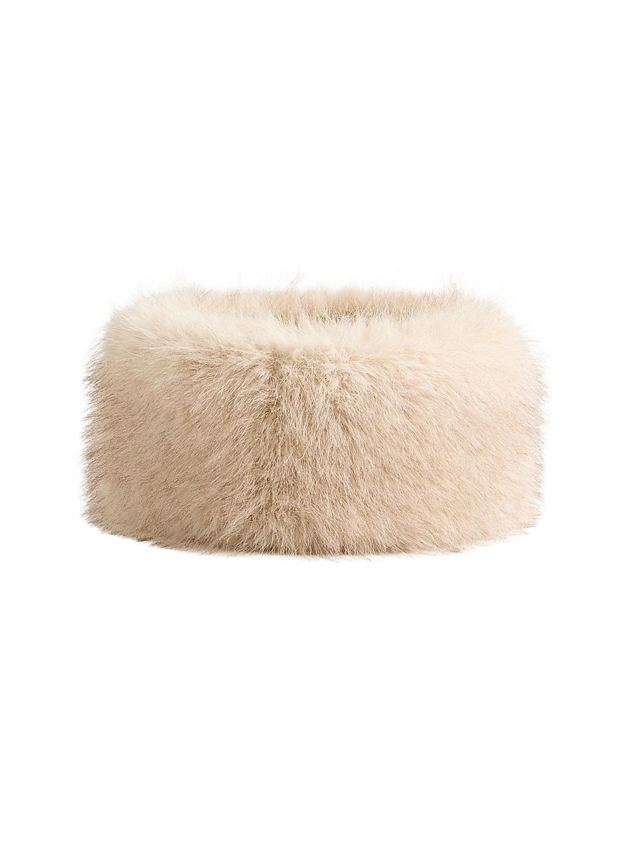 Women's Vlogo Signature Faux Fur Headband - Beige - Size Large