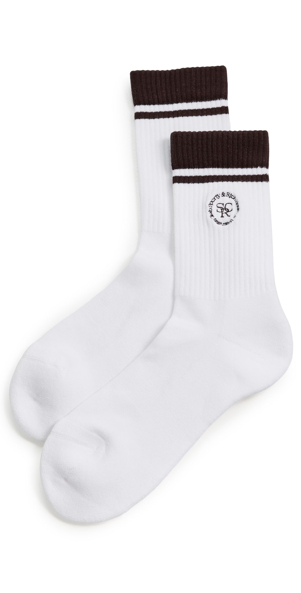 Sporty & Rich SRHWC Socks White/Chocolate One Size