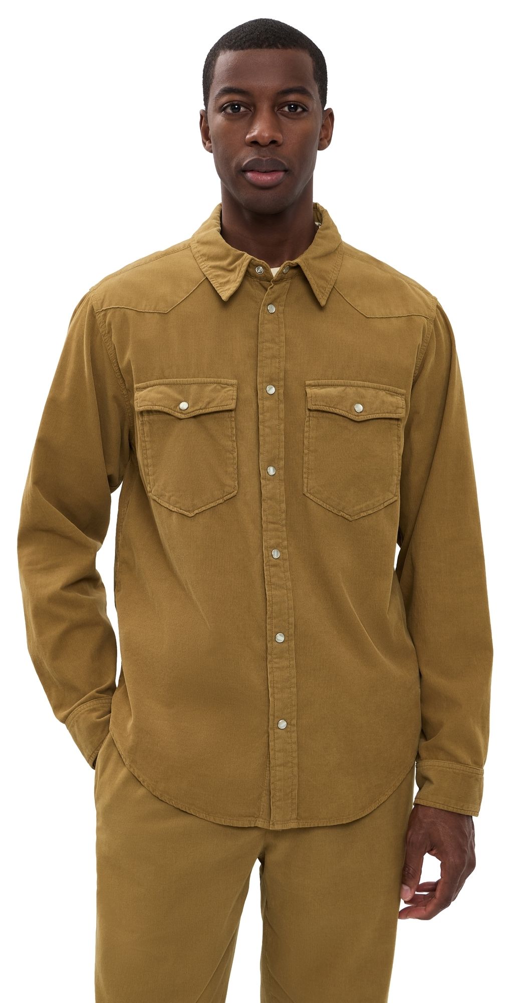 Isabel Marant Vasco Fine Corduroy Shirt Light Bronze M