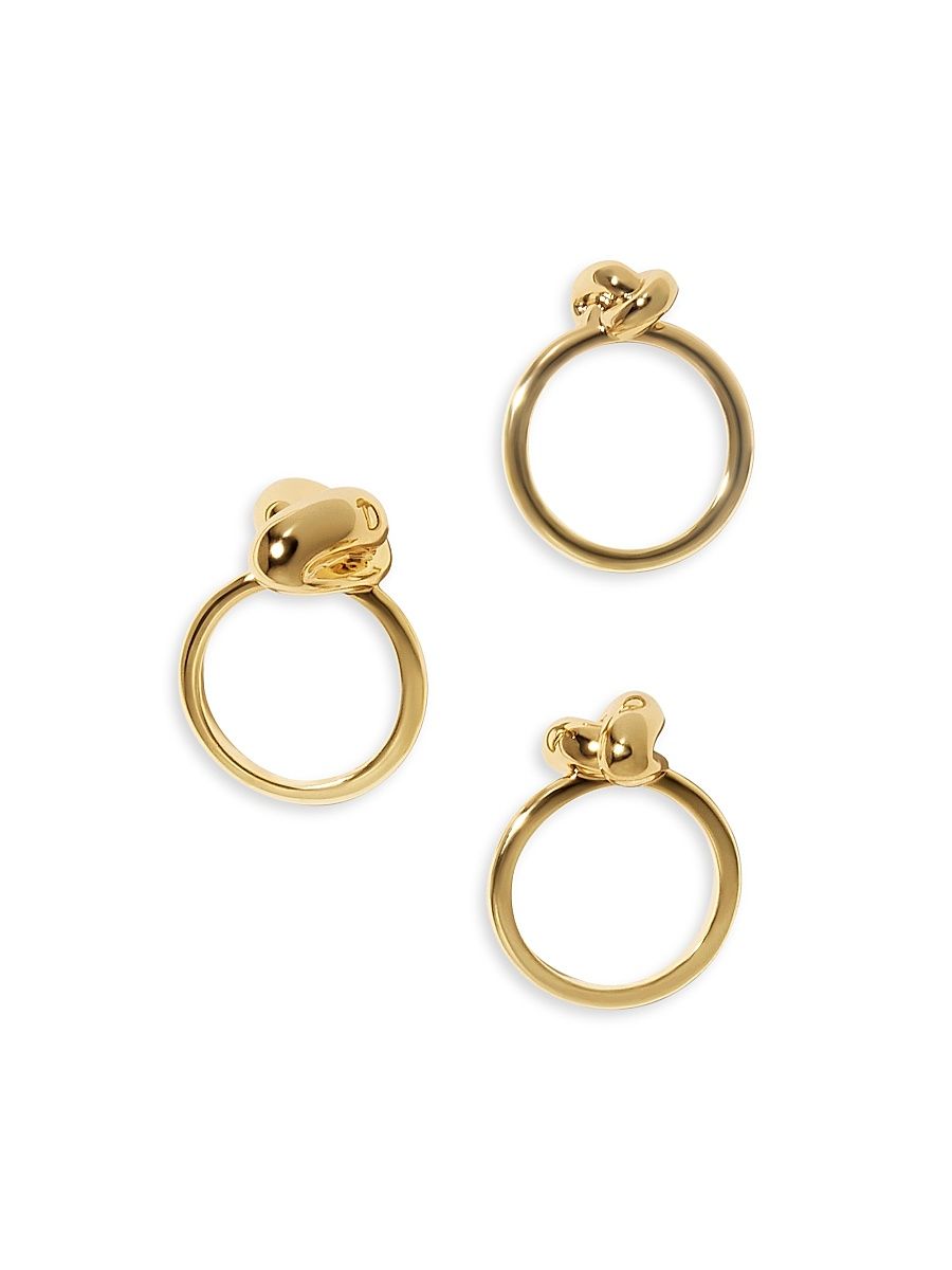 Women's Knot 3-Piece 10K-Gold-Plated Ring Set - Yellow Gold - Size 6