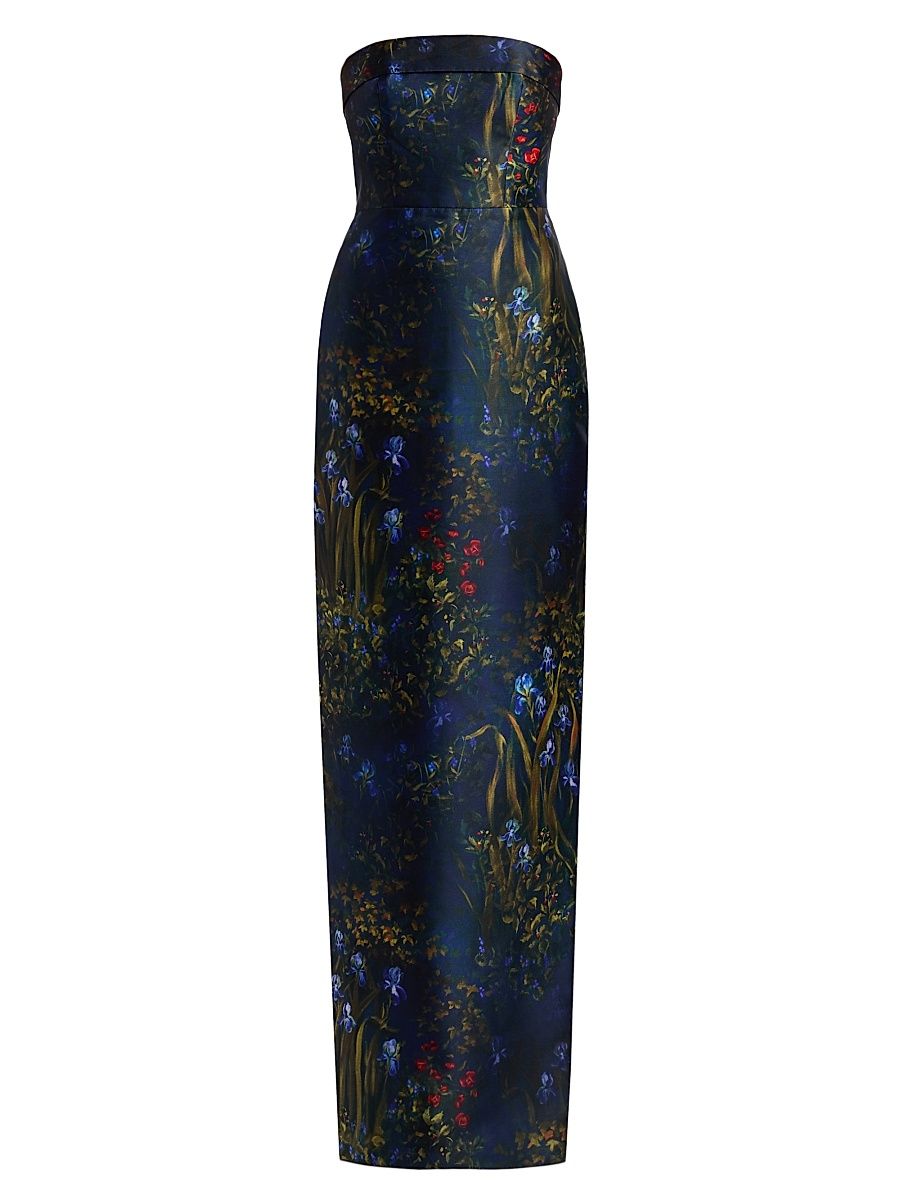 Women's Lynette Floral Strapless Column Gown - Herbarium - Size 16