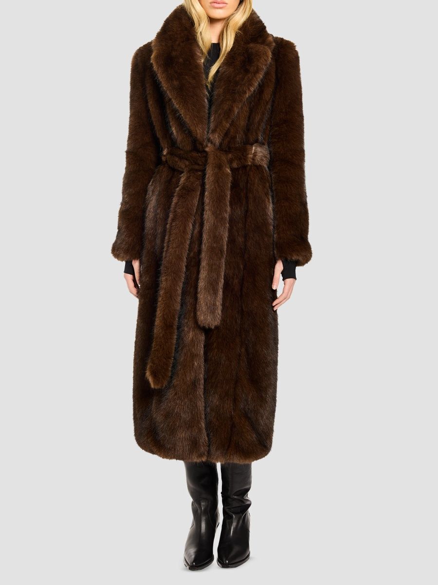 SAM. Women's Natalia Faux Fur Coat - Mink - Size XS