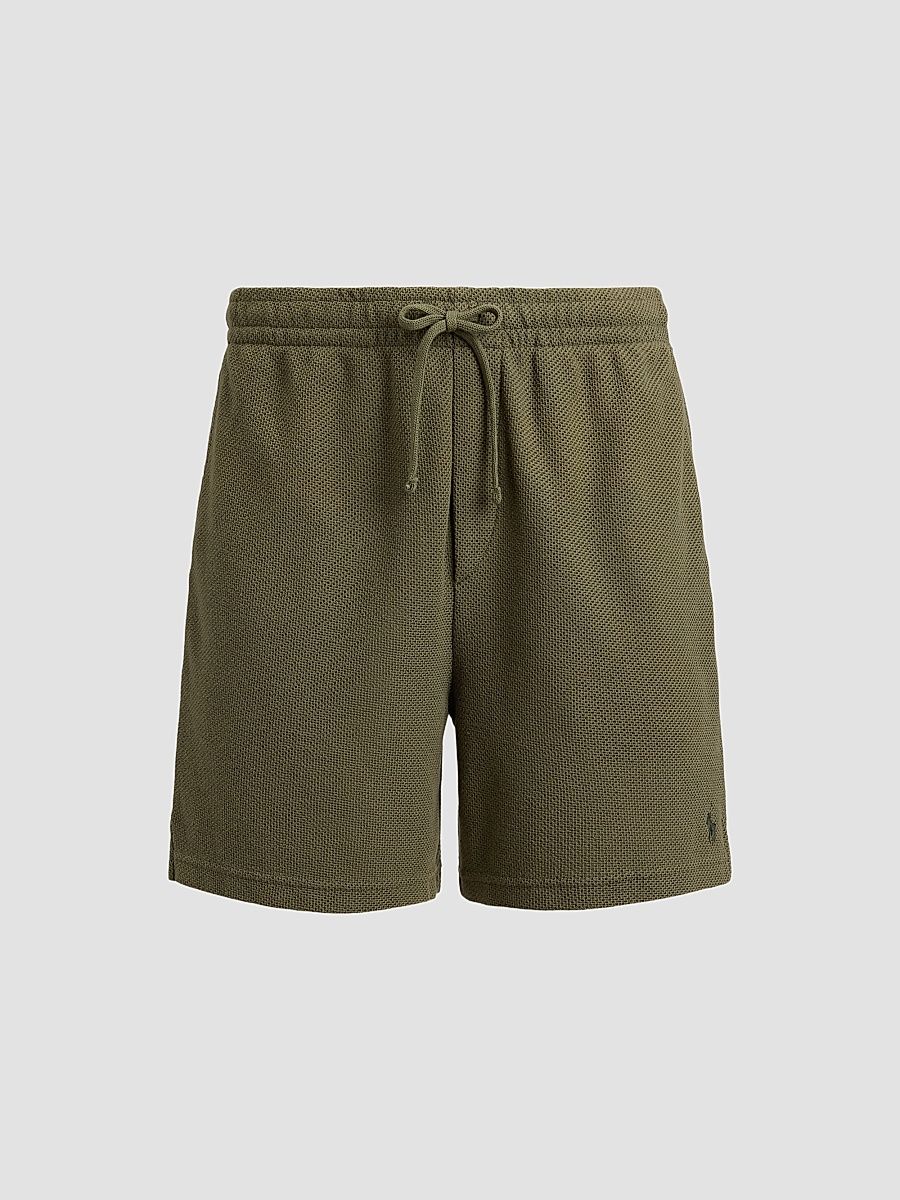 Men's Pointelle Textured Drawstring Shorts - Cruise Olive - Size Large