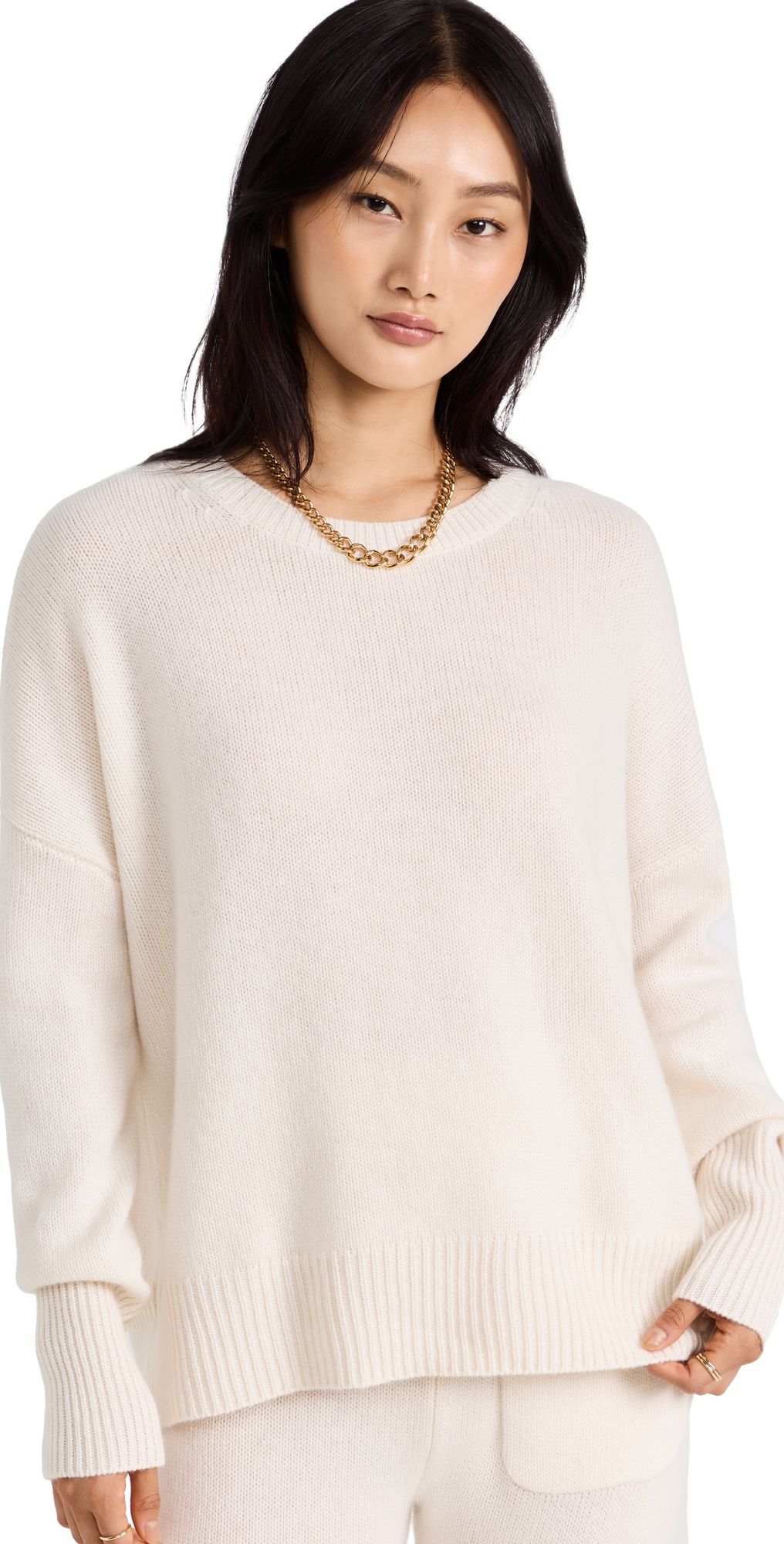 LISA YANG Mila Cashmere Sweater Cream 1