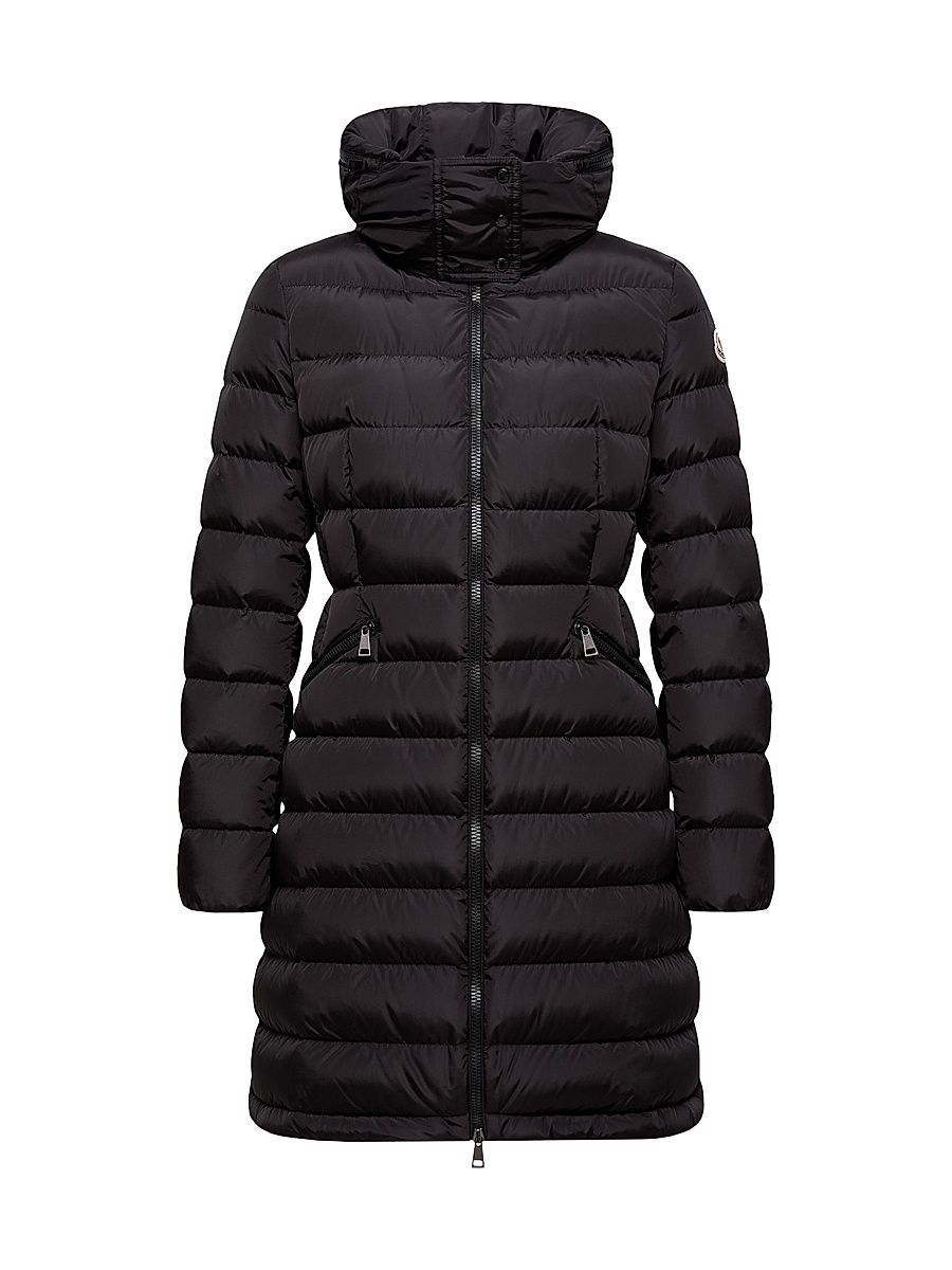 Women's Flammette Fitted Long Down Coat - Black - Size XXL