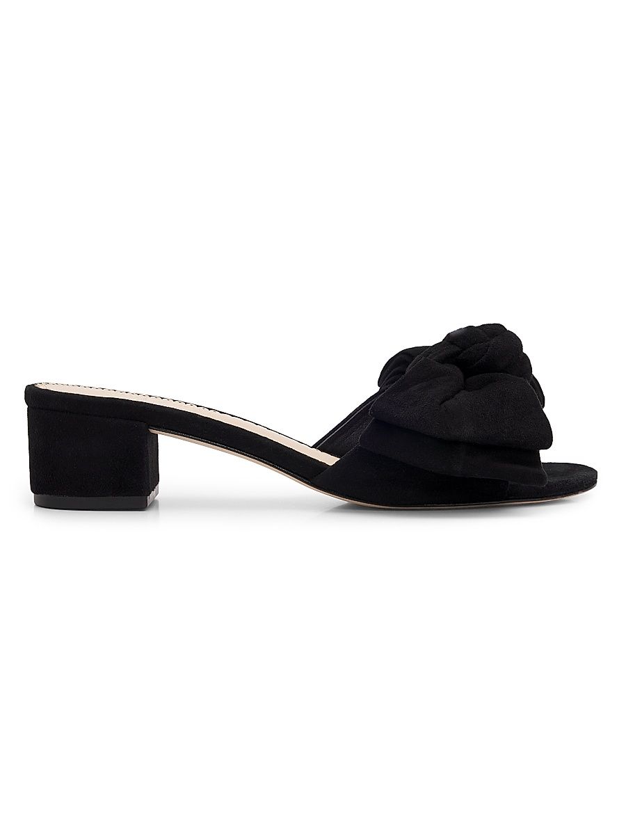 Women's Faith 40MM Bow-Detail Block-Heel Sandals - Black - Size 11