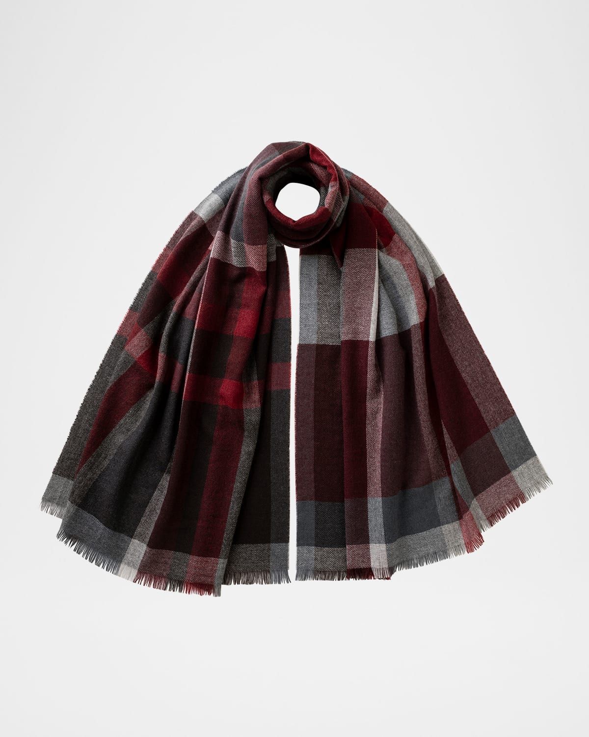 Madras Check Cashmere Scarf